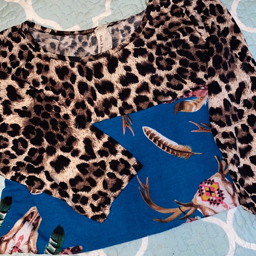 Long Western Leopard Chic Top